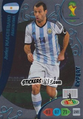 Cromo Javier Mascherano - FIFA World Cup Brazil 2014. Adrenalyn XL - Panini