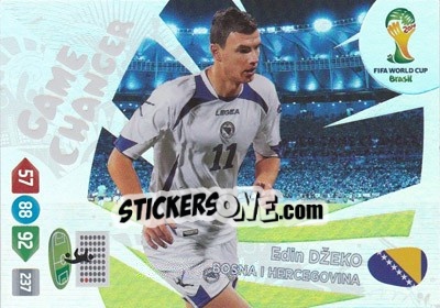 Sticker Edin Džeko - FIFA World Cup Brazil 2014. Adrenalyn XL n. 390 - Panini