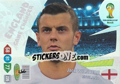 Sticker Jack Wilshere - FIFA World Cup Brazil 2014. Adrenalyn XL n. 396u - Panini