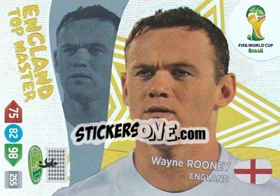 Sticker Wayne Rooney - FIFA World Cup Brazil 2014. Adrenalyn XL n. 409u - Panini