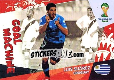 Cromo Luis Suárez - FIFA World Cup Brazil 2014. Adrenalyn XL - Panini