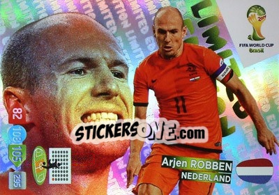 Sticker Arjen Robben - FIFA World Cup Brazil 2014. Adrenalyn XL n. LE-AR - Panini