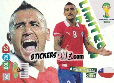 Sticker Arturo Vidal - FIFA World Cup Brazil 2014. Adrenalyn XL - Panini