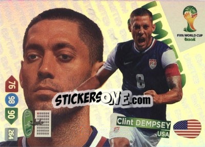 Sticker Clint Dempsey - FIFA World Cup Brazil 2014. Adrenalyn XL n. LE-CD - Panini