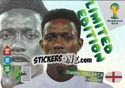 Sticker Danny Welbeck - FIFA World Cup Brazil 2014. Adrenalyn XL n. LE-DWu - Panini