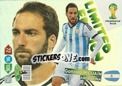 Sticker Gonzalo Higuaín - FIFA World Cup Brazil 2014. Adrenalyn XL n. LE-GH - Panini