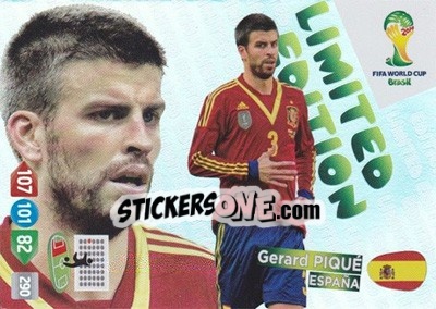 Sticker Gerard Piqué - FIFA World Cup Brazil 2014. Adrenalyn XL n. LE-GP - Panini