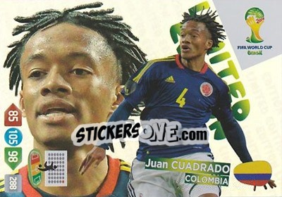 Sticker Juan Cuadrado - FIFA World Cup Brazil 2014. Adrenalyn XL n. LE-JCU - Panini