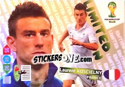 Sticker Laurent Koscielny - FIFA World Cup Brazil 2014. Adrenalyn XL - Panini