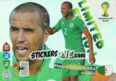 Sticker Madjid  Bougherra - FIFA World Cup Brazil 2014. Adrenalyn XL - Panini