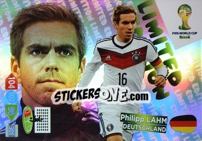 Sticker Philipp Lahm - FIFA World Cup Brazil 2014. Adrenalyn XL n. LE-PL - Panini