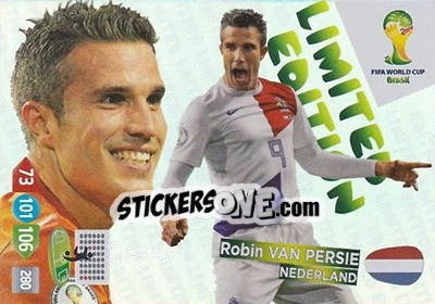Sticker Robin van Persie - FIFA World Cup Brazil 2014. Adrenalyn XL n. LE-RVP - Panini