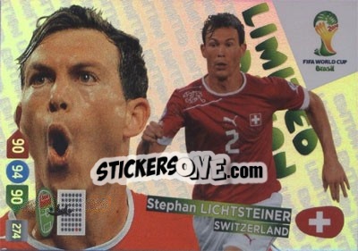 Sticker Stephan Lichtsteiner - FIFA World Cup Brazil 2014. Adrenalyn XL n. LE-SL - Panini