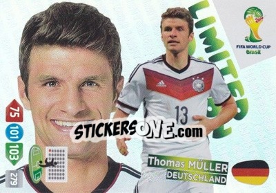 Sticker Thomas Müller - FIFA World Cup Brazil 2014. Adrenalyn XL n. LE-TM - Panini