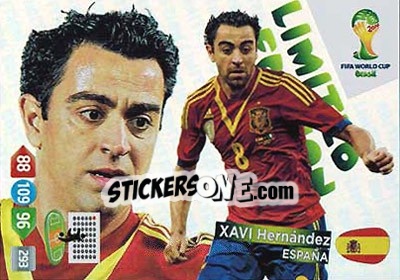 Sticker Xavi Hernández - FIFA World Cup Brazil 2014. Adrenalyn XL - Panini