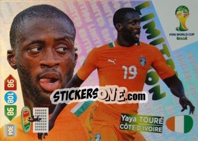 Sticker Yaya Touré - FIFA World Cup Brazil 2014. Adrenalyn XL n. LE-YT - Panini