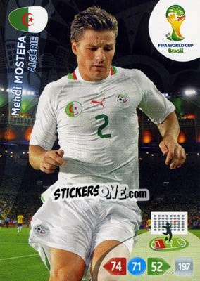 Sticker Mehdi Mostefa - FIFA World Cup Brazil 2014. Adrenalyn XL - Panini