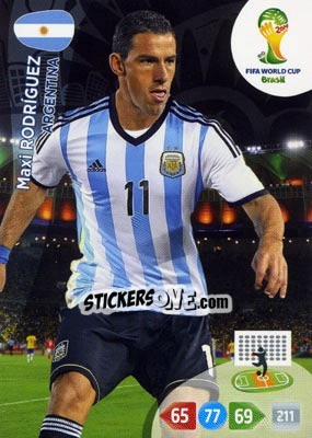 Figurina Maxi Rodríguez - FIFA World Cup Brazil 2014. Adrenalyn XL - Panini