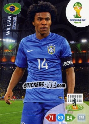 Sticker Willian - FIFA World Cup Brazil 2014. Adrenalyn XL - Panini