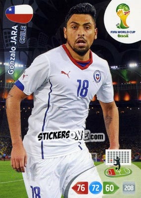 Cromo Gonzalo Jara - FIFA World Cup Brazil 2014. Adrenalyn XL - Panini