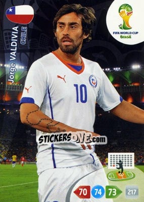 Cromo Jorge Valdivia - FIFA World Cup Brazil 2014. Adrenalyn XL - Panini