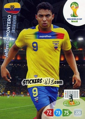 Sticker Jefferson Montero - FIFA World Cup Brazil 2014. Adrenalyn XL n. u33 - Panini