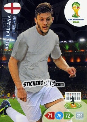 Sticker Adam Lallana - FIFA World Cup Brazil 2014. Adrenalyn XL n. u36 - Panini