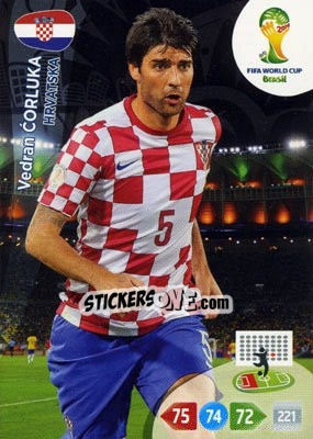 Sticker Vedran Corluka - FIFA World Cup Brazil 2014. Adrenalyn XL - Panini