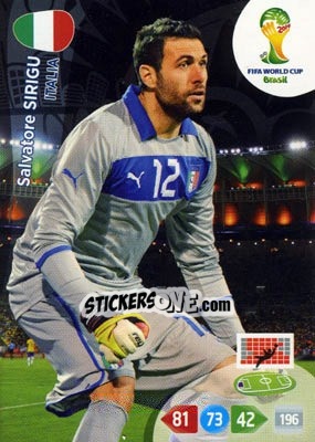Sticker Salvatore Sirigu - FIFA World Cup Brazil 2014. Adrenalyn XL n. u54 - Panini