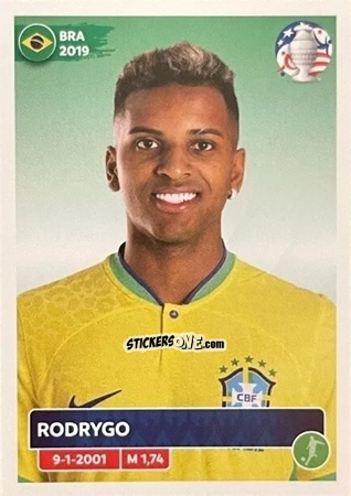 Sticker Rodrygo - CONMEBOL Copa América 2024
 n. BRA17 - Panini