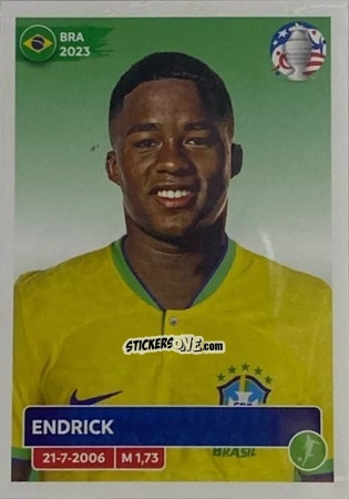 Sticker Endrick - CONMEBOL Copa América 2024
 n. BRA22 - Panini