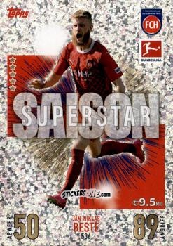 Figurina Jan-Niklas Beste - German Fussball Bundesliga 2023-2024. Match Attax Extra
 n. 536 - Topps