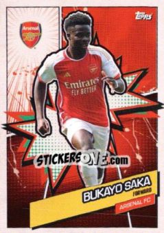 Sticker BUKAYO SAKA - Arsenal Team Set 2023-2024 - Topps