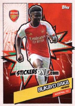 Sticker BUKAYO SAKA - Arsenal Team Set 2023-2024 n. AFCH-7 - Topps