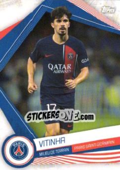 Sticker VITINHA - Paris-Saint Germain Team Set 2023-2024 n. PSG-15 - Topps