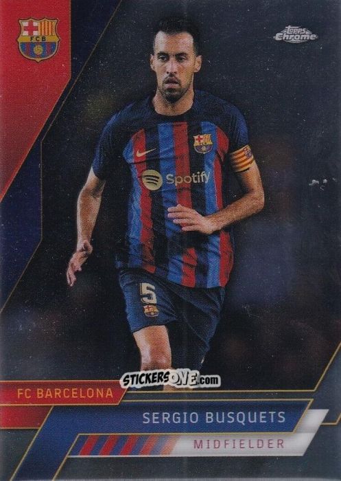 Figurina Sergio Busquets - Chrome FC Barcelona 2022-2023
 n. 72 - Topps