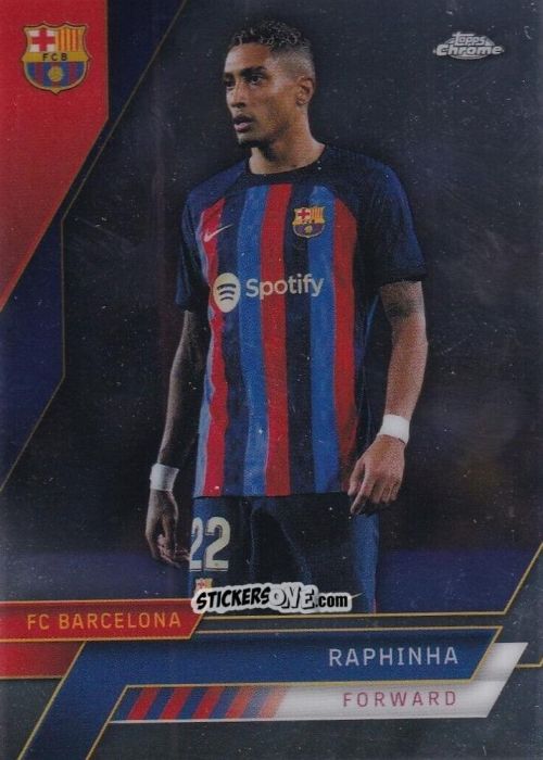 Cromo Raphinha - Chrome FC Barcelona 2022-2023
 n. 75 - Topps