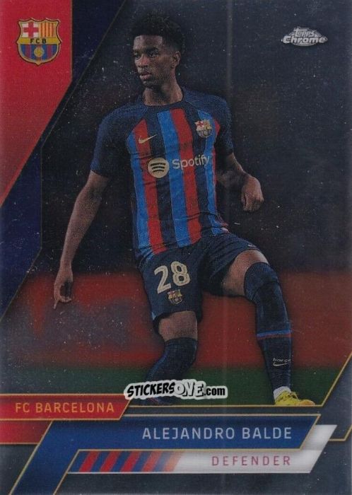 Cromo Alejandro Balde - Chrome FC Barcelona 2022-2023
 n. 80 - Topps