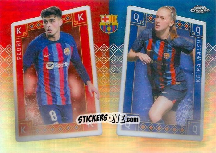 Cromo Pedri / Keira Walsh - Chrome FC Barcelona 2022-2023
 n. KQ-6 - Topps