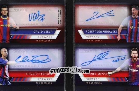 Figurina David Villa / Henrik Larsson / Robert Lewandowski / Lionel Messi - Chrome FC Barcelona 2022-2023
 n. QAB-4 - Topps