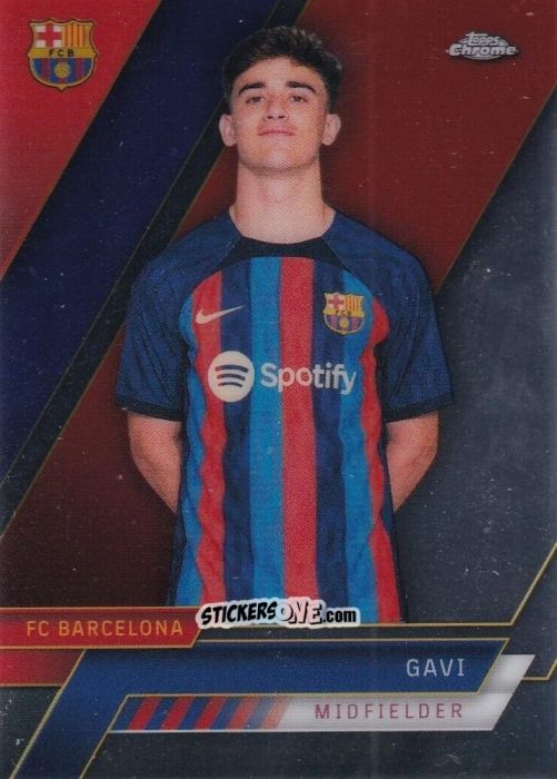 Cromo Gavi - Chrome FC Barcelona 2022-2023
 n. 14 - Topps