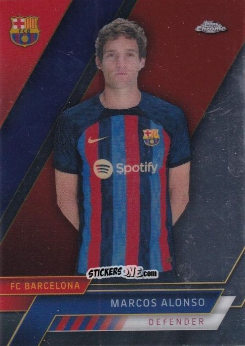 Figurina Marcos Alonso - Chrome FC Barcelona 2022-2023
 n. 19 - Topps