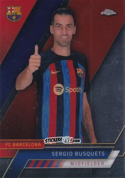 Figurina Sergio Busquets - Chrome FC Barcelona 2022-2023
 n. 22 - Topps