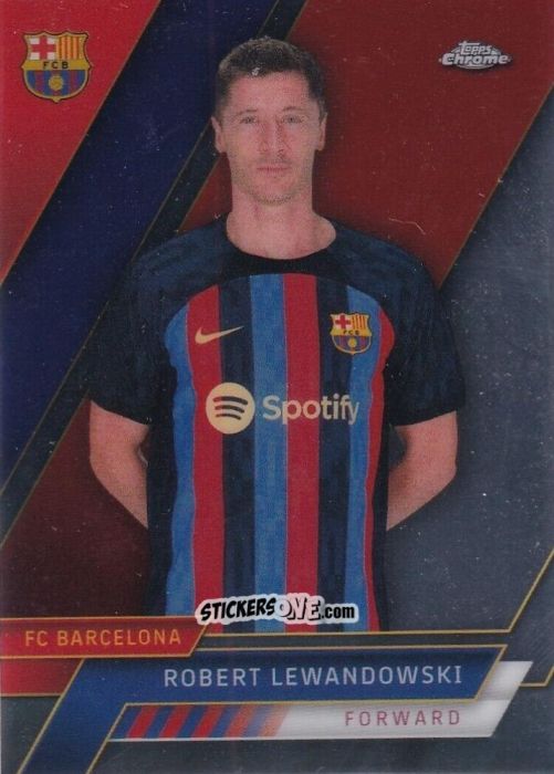 Figurina Robert Lewandowski - Chrome FC Barcelona 2022-2023
 n. 29 - Topps