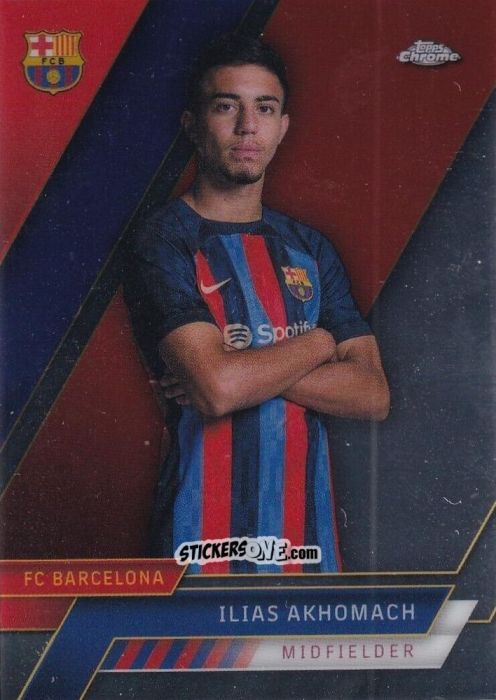 Figurina Ilias Akhomach - Chrome FC Barcelona 2022-2023
 n. 46 - Topps