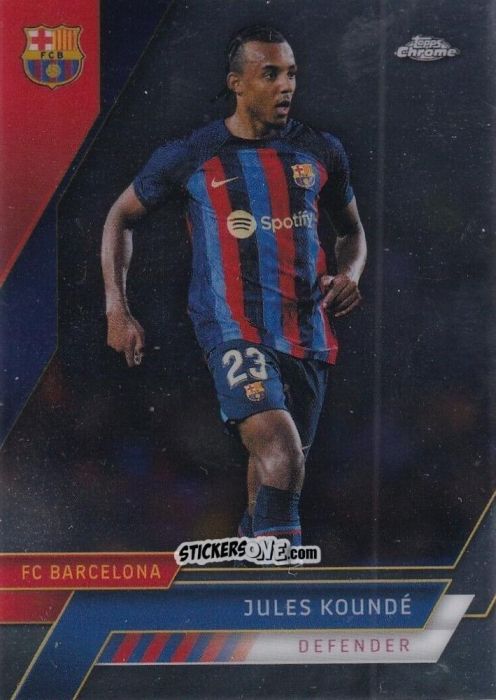 Figurina Jules Koundé - Chrome FC Barcelona 2022-2023
 n. 62 - Topps