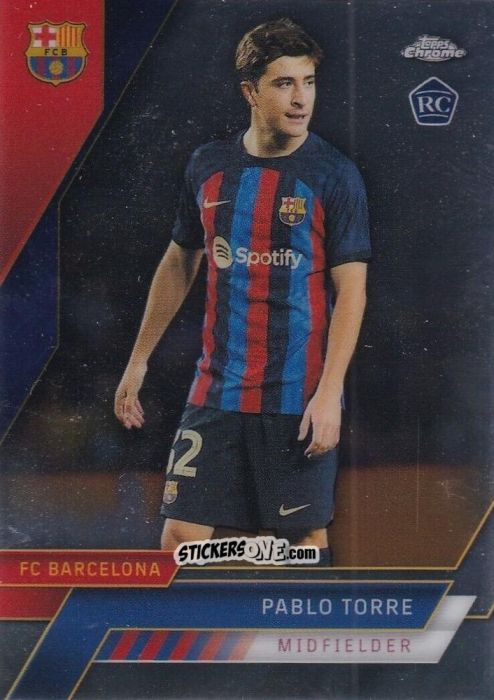 Cromo Pablo Torre - Chrome FC Barcelona 2022-2023
 n. 68 - Topps