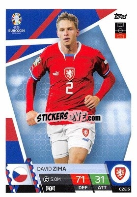 Sticker David Zima - UEFA Euro 2024. Match Attax
 n. CZE5 - Topps