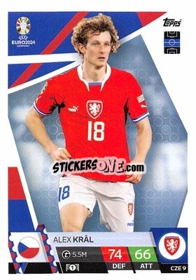 Sticker Alex Král - UEFA Euro 2024. Match Attax
 n. CZE9 - Topps
