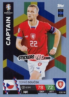 Sticker Tomáš Souček - UEFA Euro 2024. Match Attax
 n. CZE10 - Topps